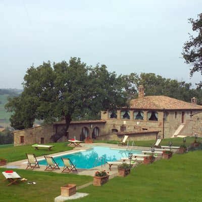 Podere Enea | Country House and Pool with views of Pienza