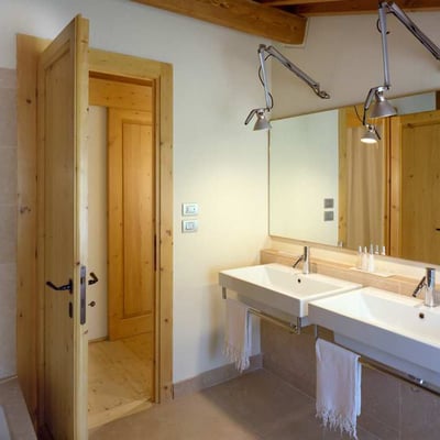 The bathrooms have double sinks