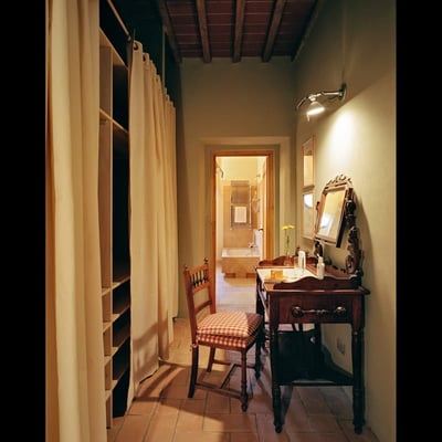 There is a desk for any necessary work while you're away