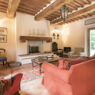 Fireplace and living room