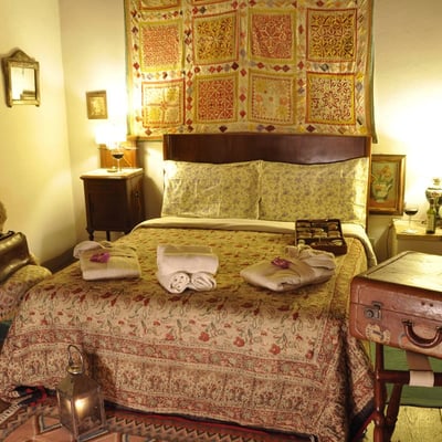 The bedroom is small but sweet