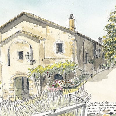 A sketch of the church by Dan Wrightson