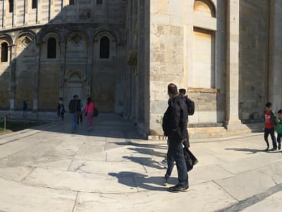 Visiting the leaning tower of Pisa