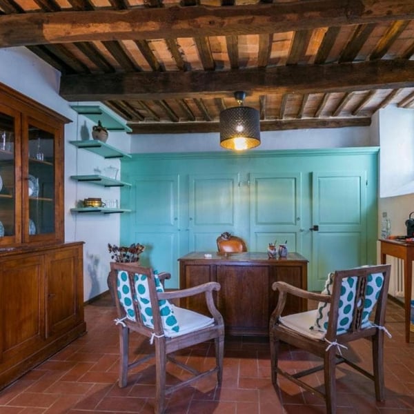 All apartments share a common area on the ground floor, with a coffee machine and books