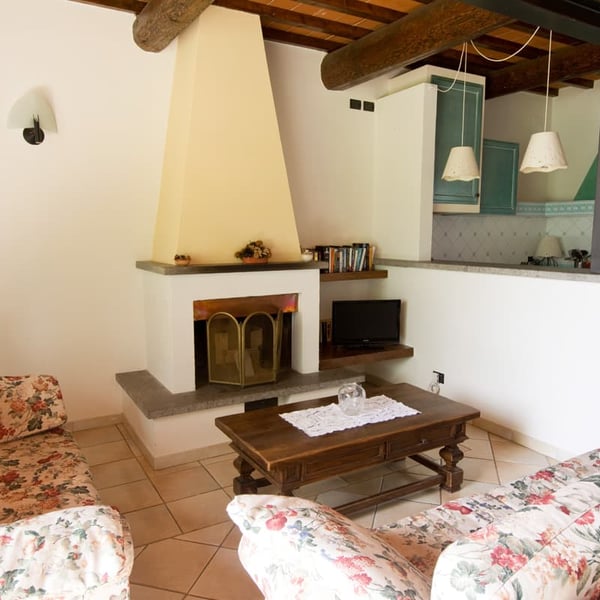 The living room is spacious and comfortable