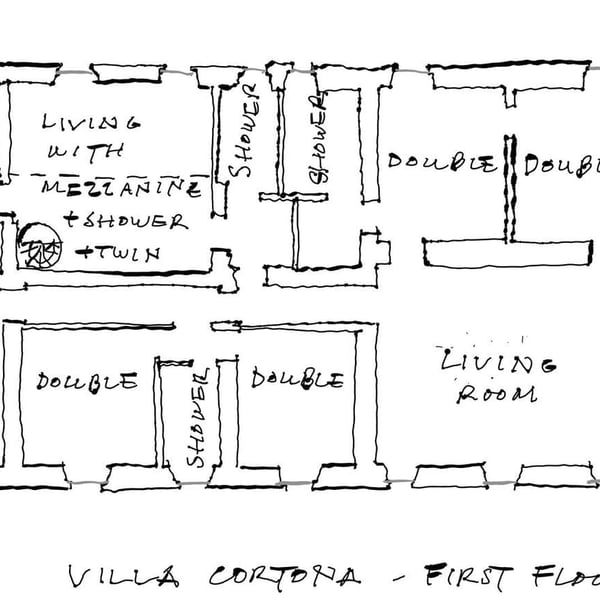 First Floor plans of Villa Cortona