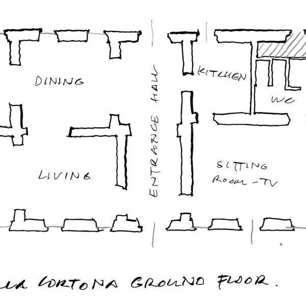 Ground floor plans of Villa Cortona
