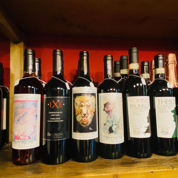 A selection of wines awaits you in the cellar