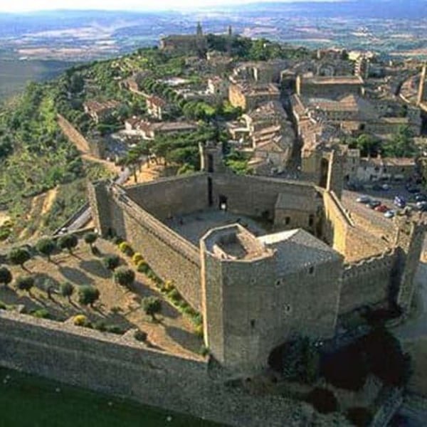 Val d'Orcia and the wine towns of Montalcino and Montepulciano a just over an hour away