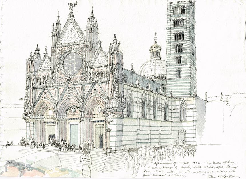 While waiting for my driving licence to be renewed in the building next door, I sketched the Duomo of Siena - it's a magnificently ornate and imposing building. siena-cathedral2