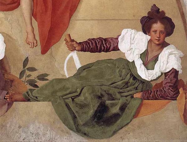 Detail from the fresco at the Villa Medicea in Poggio a Caiano