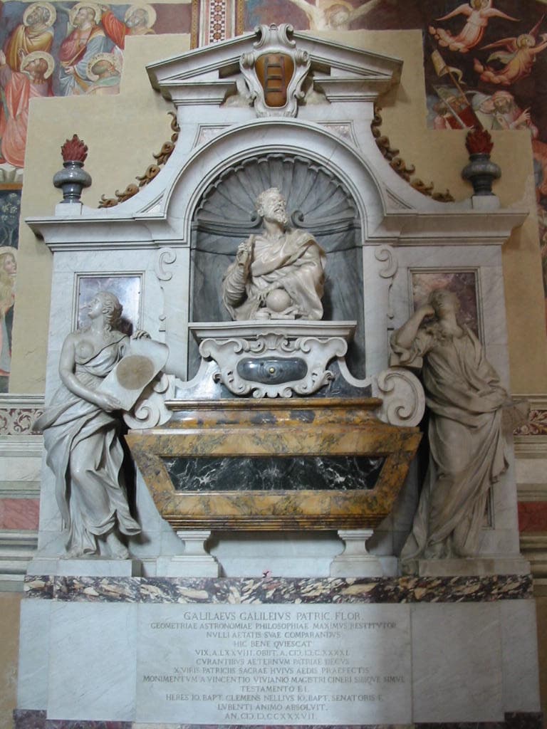 Now honored in the the Basilica of Santa Croce Tomba_di_Galileo_Galilei