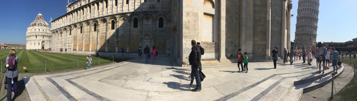 Visiting the leaning tower of Pisa