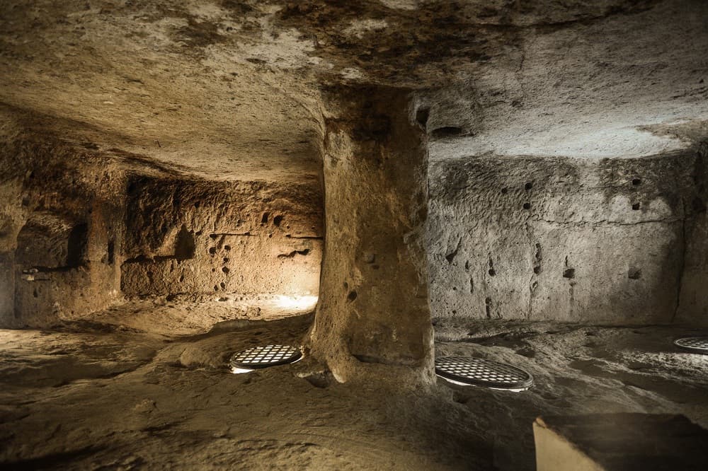 One of the many rooms built in the tufa stone - the kosher butcher, the ritual bath, the dye-works