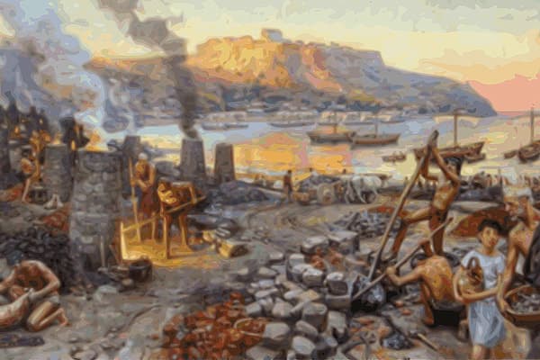 Iron smelting produced a thriving production and trade of the important metal