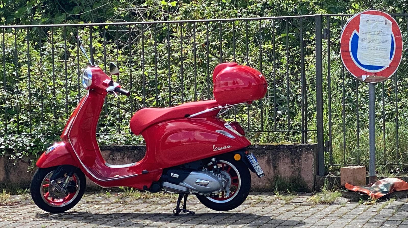 Red Vespa in Italy